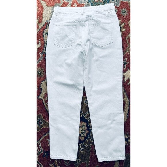 ZARA Mid-Rise Jeans  White SZ 10 Full Length Straight - Picture 7 of 11